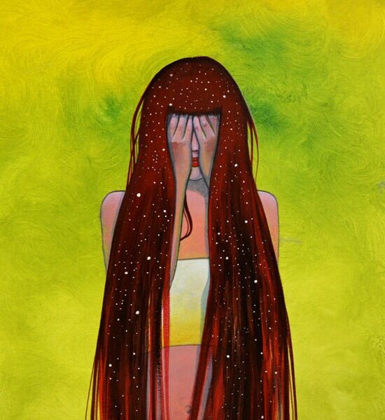 Deep - original cat painting by Raphaël Vavasseur