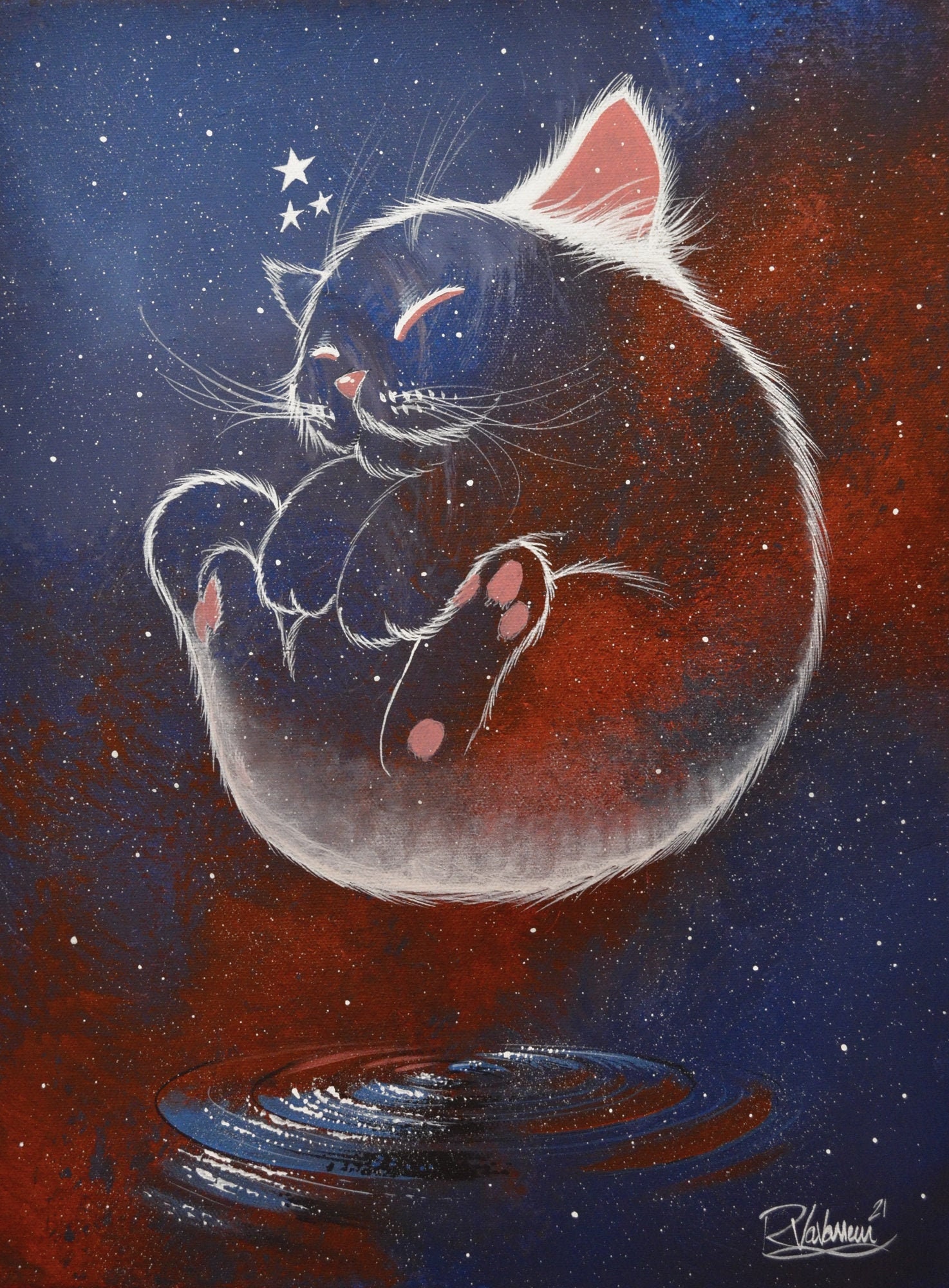 Cosmic Cat Over Water