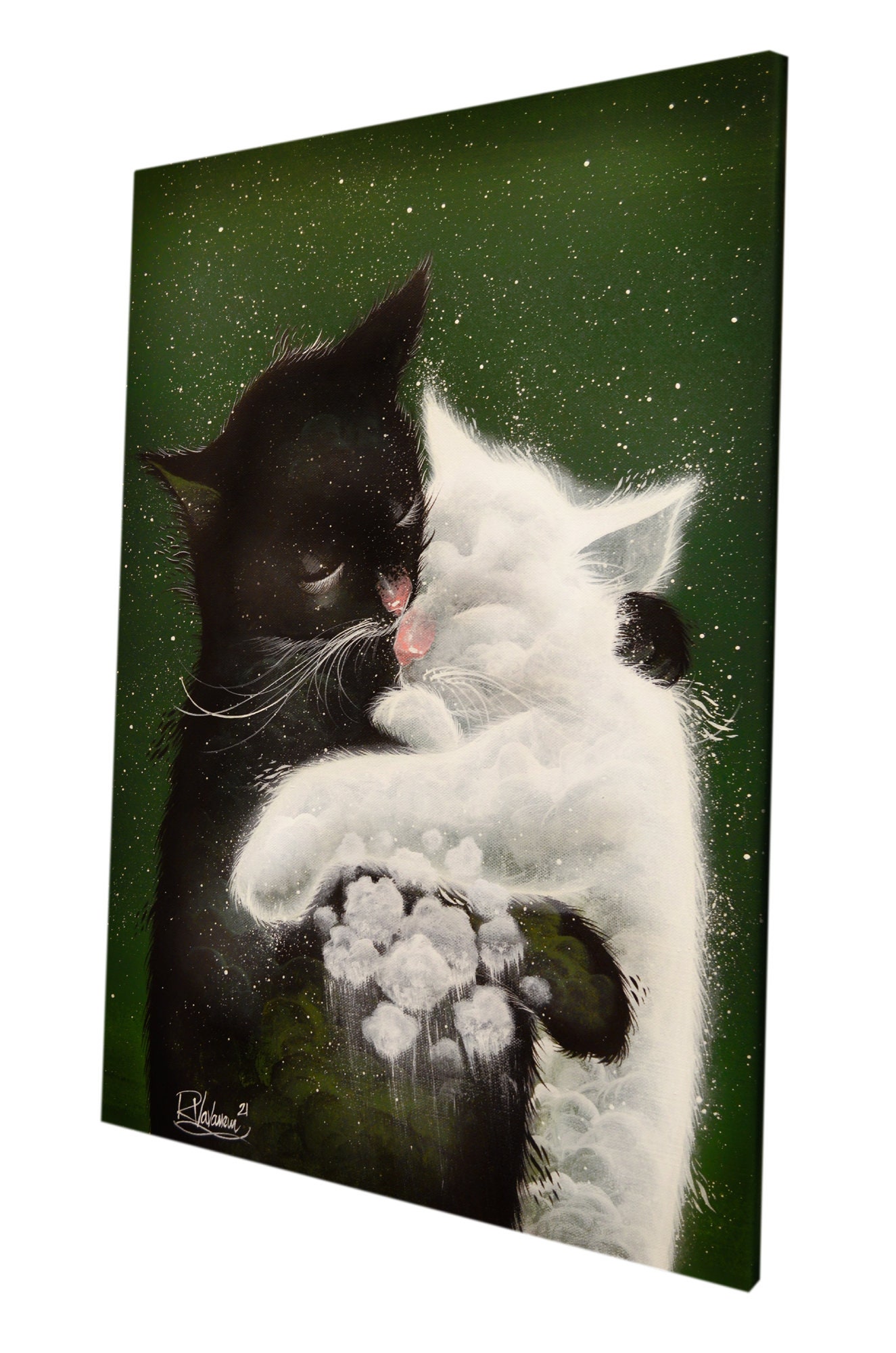 Microclimate of love - original feline artwork by Raphaël Vavasseur - close-up