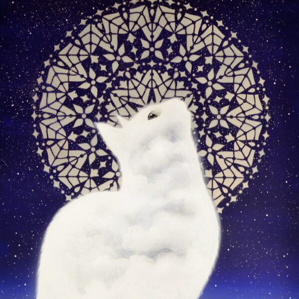 Cato sum - original celestial cat artwork by Raphaël Vavasseur