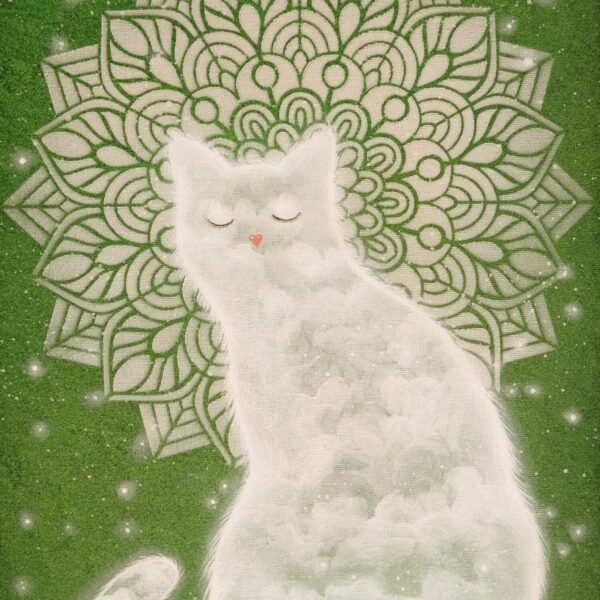 Love truffle - mystical cat cloud art print by Raphaël Vavasseur