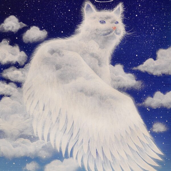 Angeloo - original cat painting by Raphaël Vavasseur