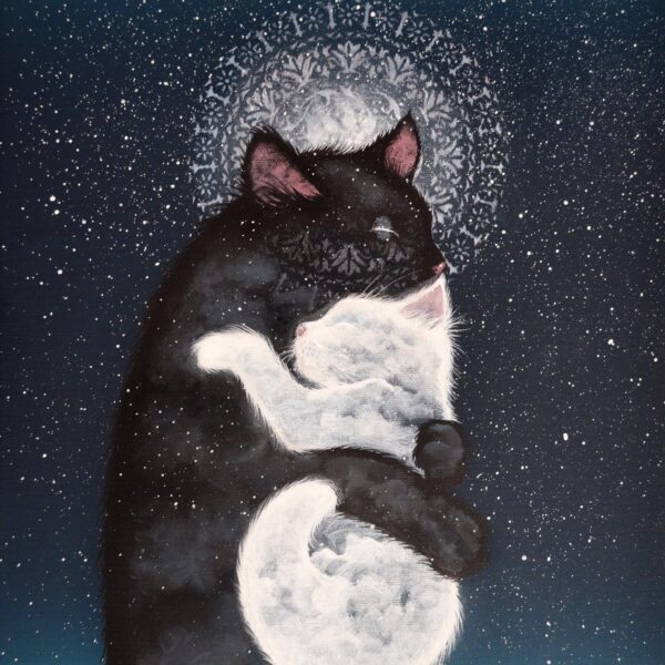 Baboo - original celestial cat artwork by Raphaël Vavasseur