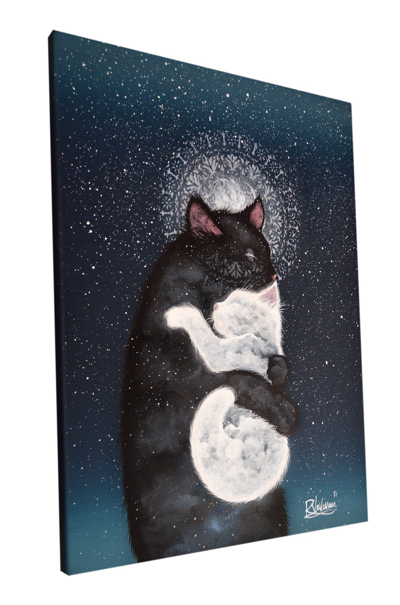 Baboo - original cat painting by Raphaël Vavasseur - close-up