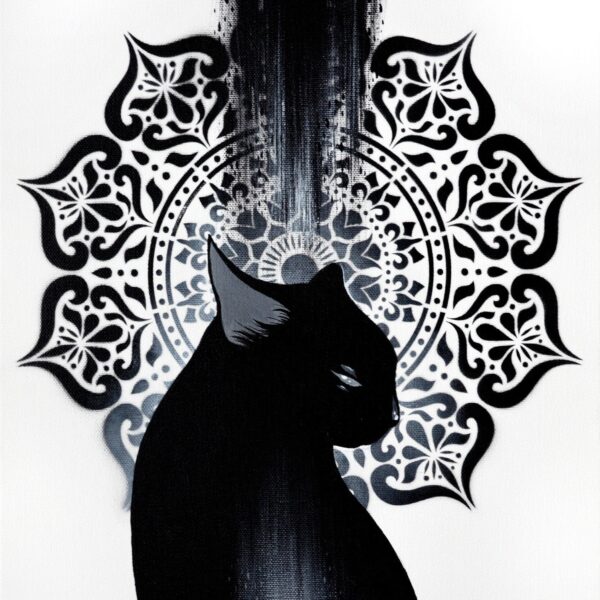 Inky cat - original cat painting by Raphaël Vavasseur