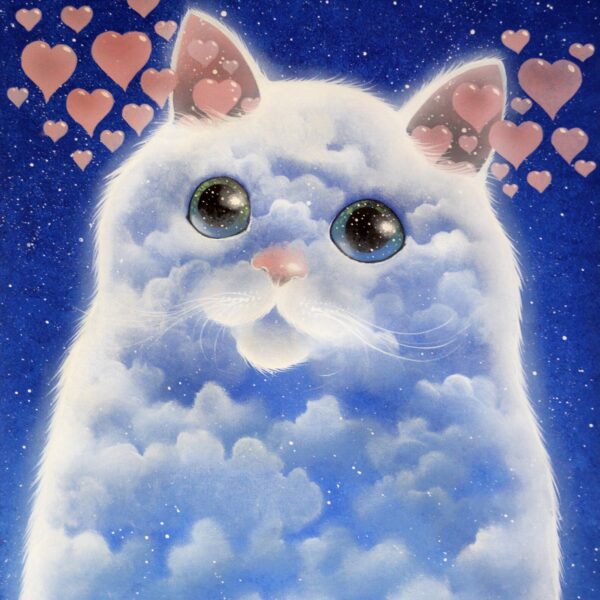 The eternal love - original feline artwork by Raphaël Vavasseur