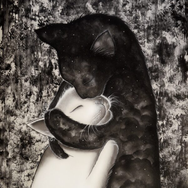 Grand felinoo - original cat painting by Raphaël Vavasseur