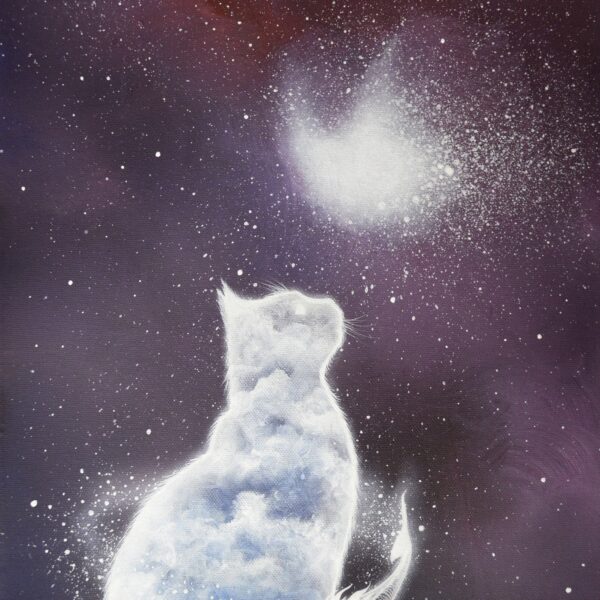 Silence cat - original cat painting by Raphaël Vavasseur