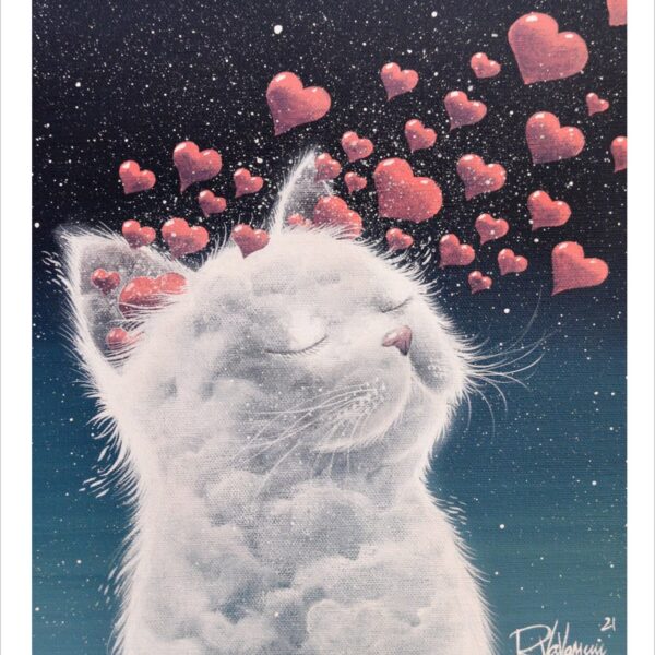 Love of purr - soft pastel cat art print by Raphaël Vavasseur