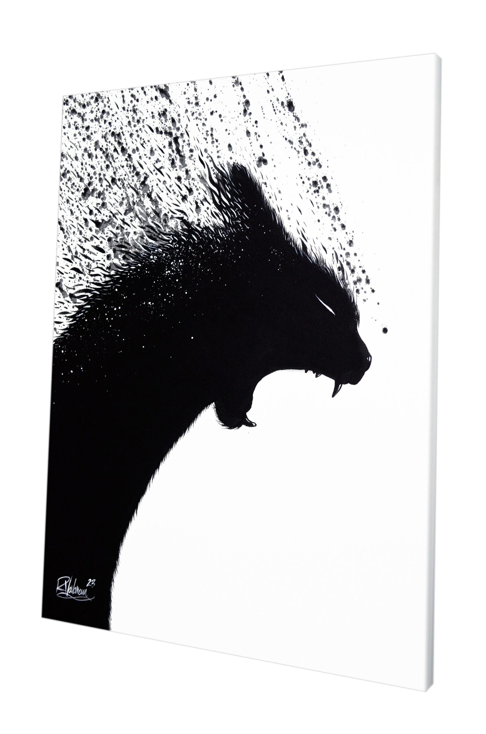 Rage - original celestial cat artwork by Raphaël Vavasseur - close-up