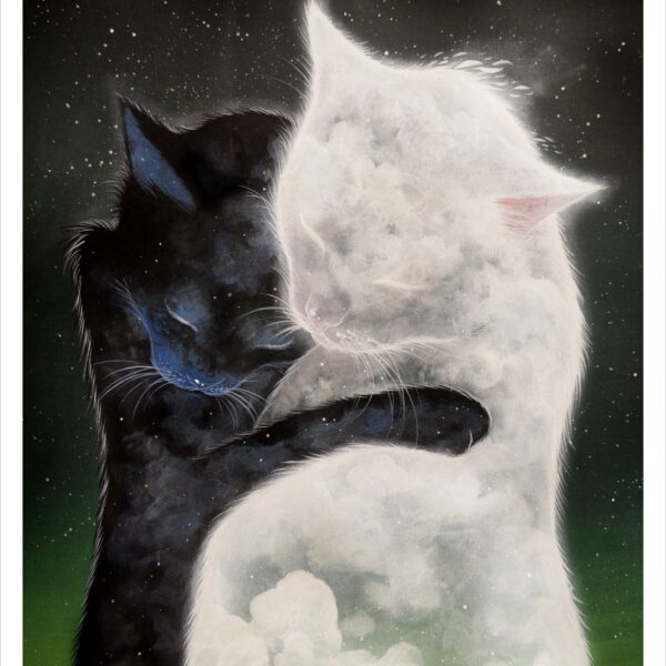 Felina clouds - celestial cloud cat print by Raphaël Vavasseur