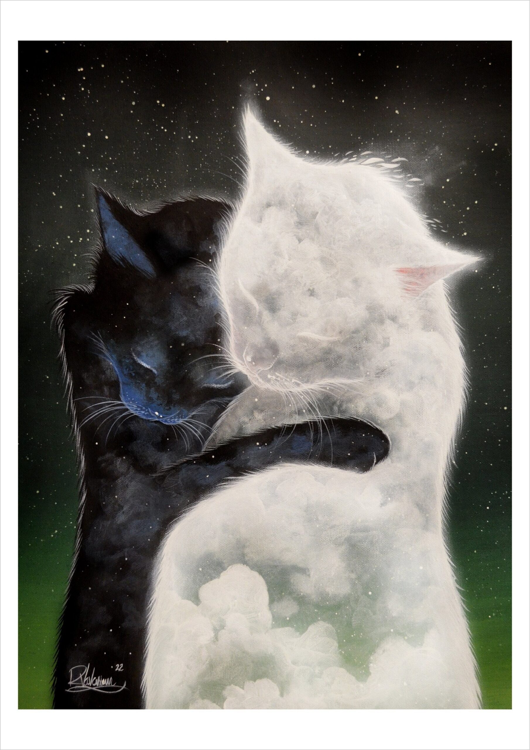 Felina clouds - celestial cloud cat print by Raphaël Vavasseur