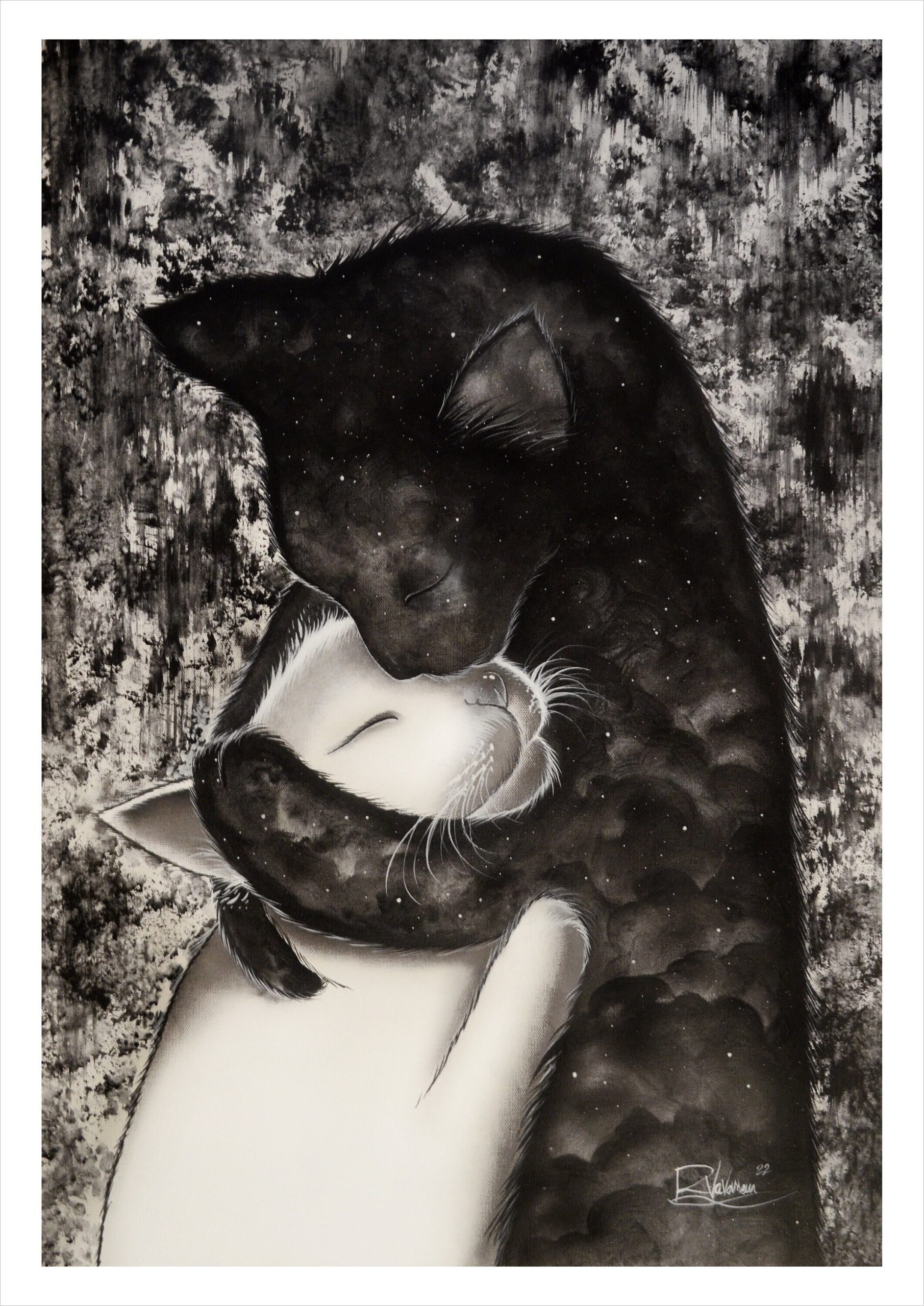 Grand felinoo - mystical cat art print by Raphaël Vavasseur