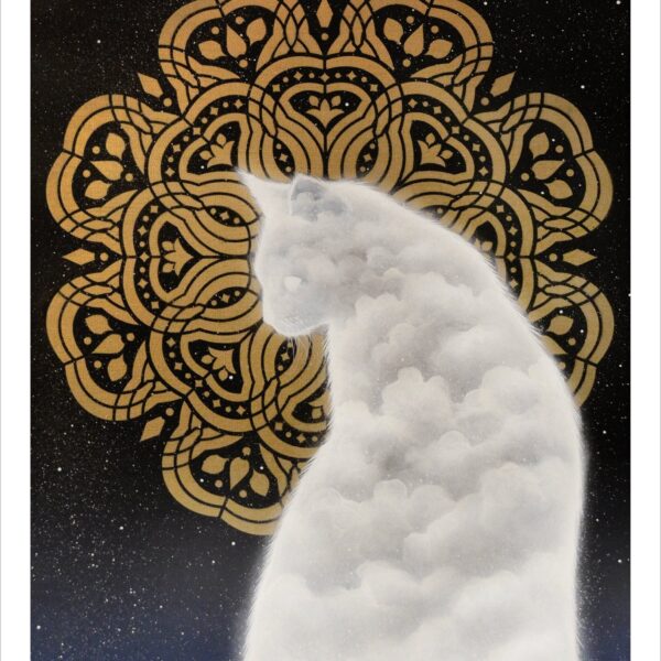 Cat ghost - ethereal feline cloud print by Raphaël Vavasseur