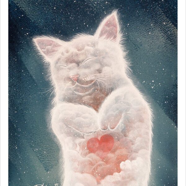 Catchoo - soft mystical cat print by Raphaël Vavasseur