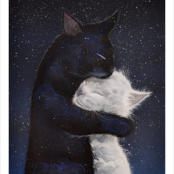 Matoo - celestial cloud cat print by Raphaël Vavasseur