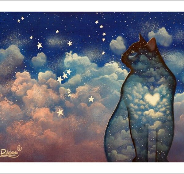 Orion cat - ethereal feline cloud print by Raphaël Vavasseur