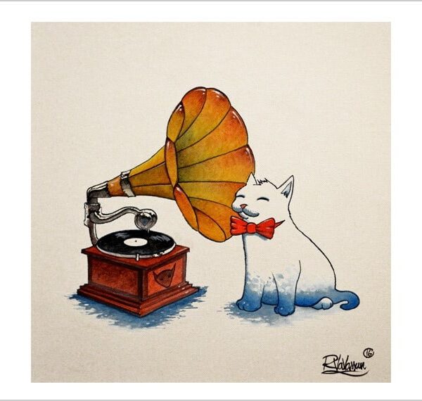 Gramocat - spellbound feline print by Raphaël Vavasseur