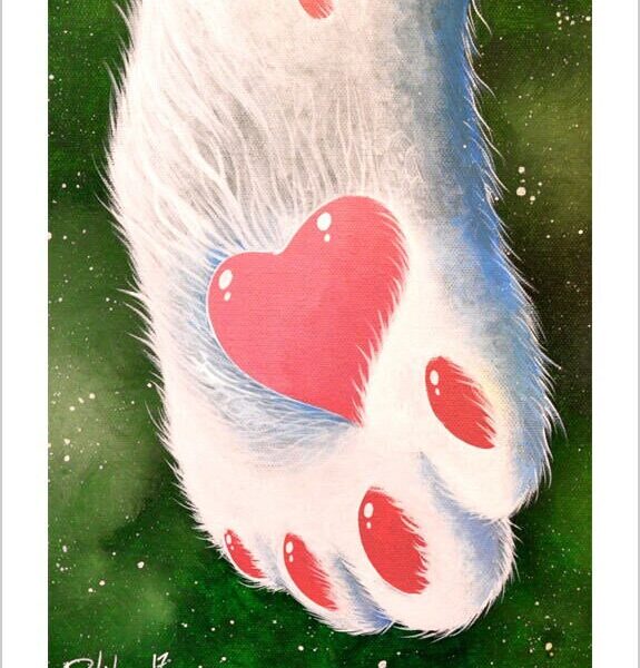 Paw of love - spellbound feline print by Raphaël Vavasseur