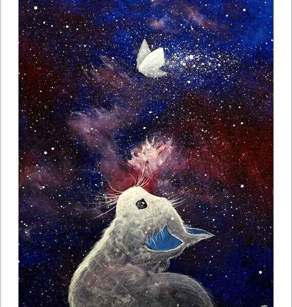 Light butterfly - ethereal feline cloud print by Raphaël Vavasseur