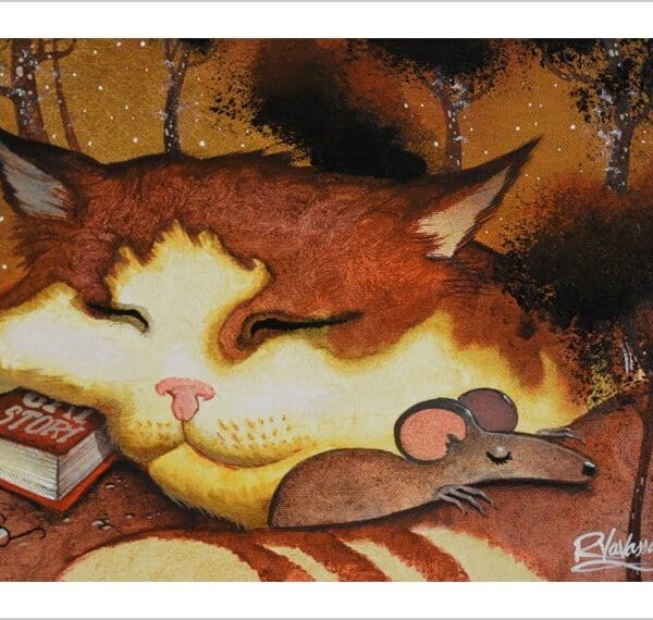 Cat's story - gentle feline art print by Raphaël Vavasseur