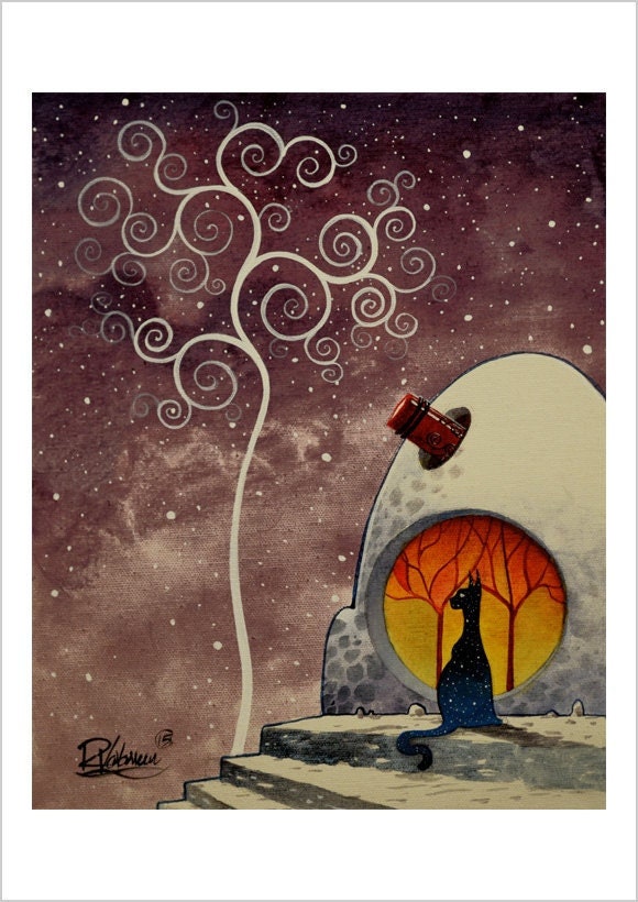 Astronomy cat - cosmic cat art print by Raphaël Vavasseur