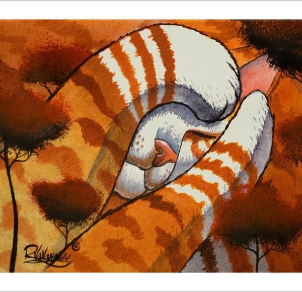 Purrfect moment - delicate feline art print by Raphaël Vavasseur