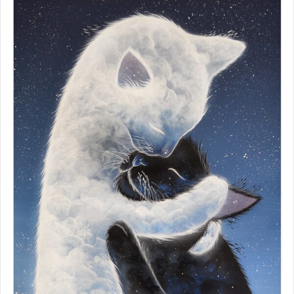 Feline - mystical cat cloud art print by Raphaël Vavasseur