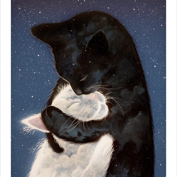 Felinoo - mystical cat cloud art print by Raphaël Vavasseur