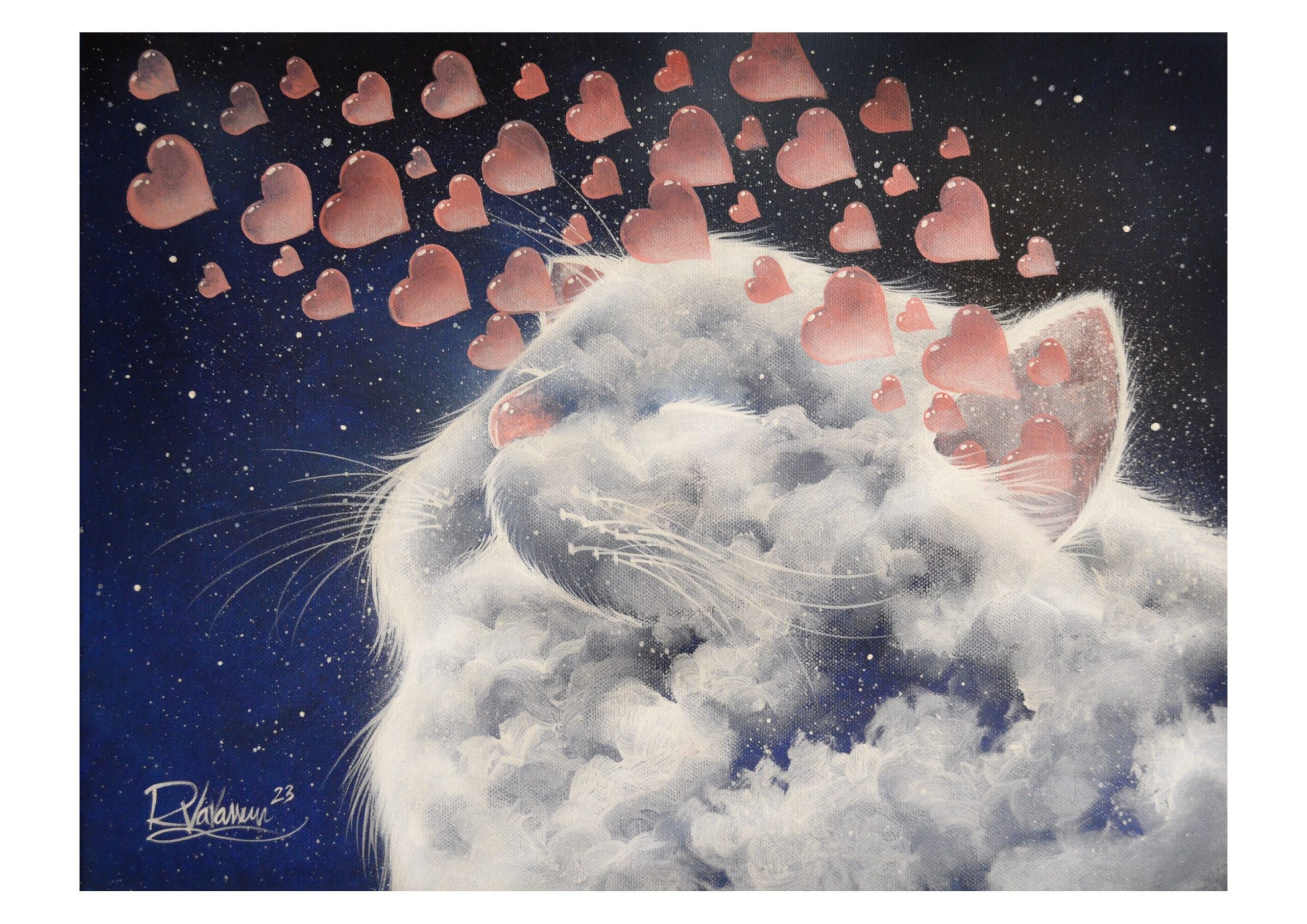 Purr sense - mystical cat art print by Raphaël Vavasseur