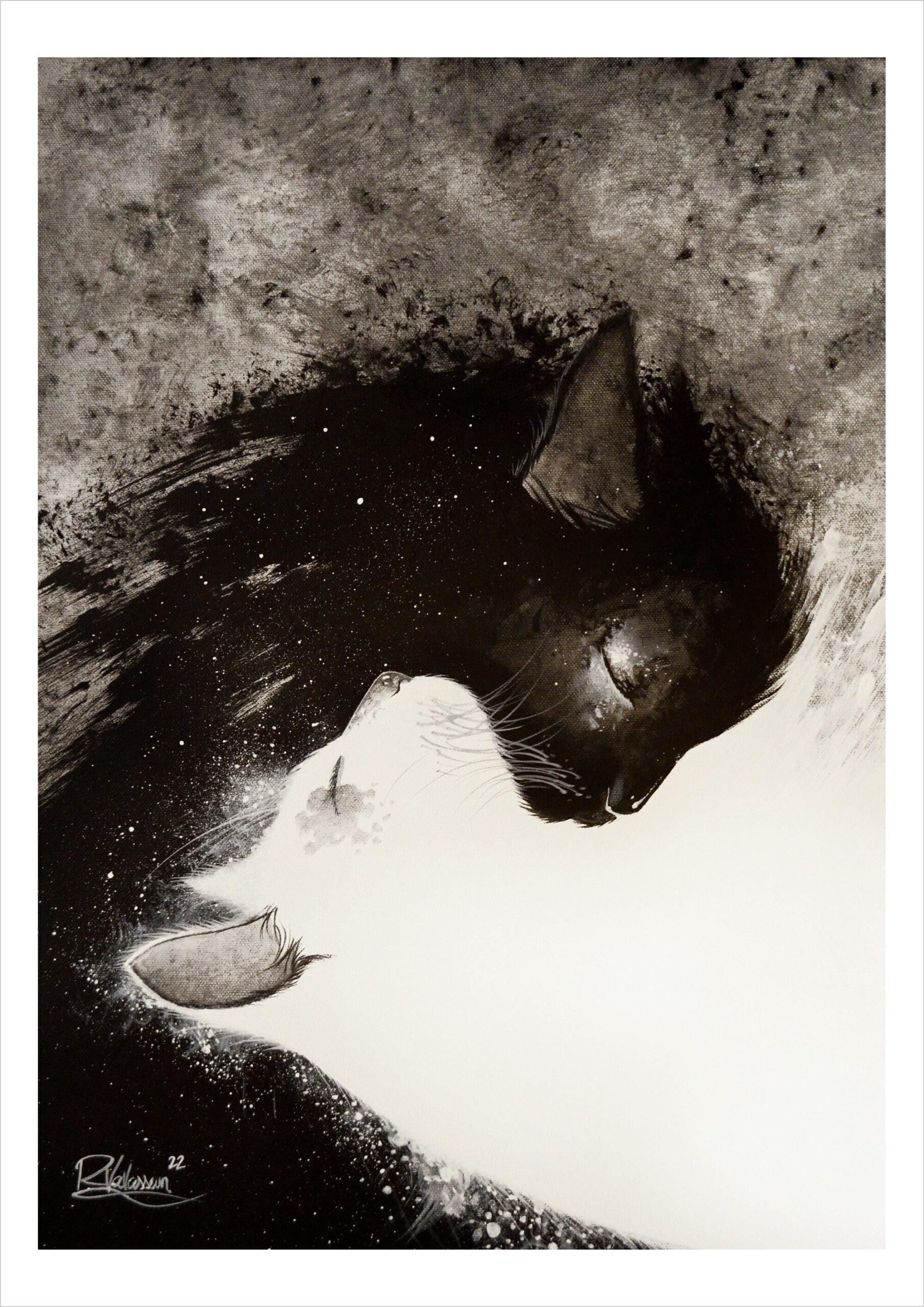 Alistar - B&W mystical cat print by Raphaël Vavasseur