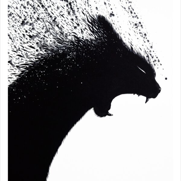 Rage - noir cat art print by Raphaël Vavasseur