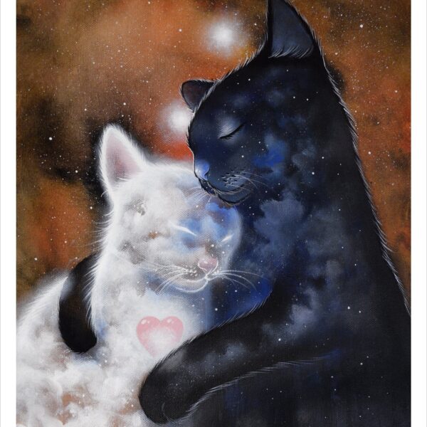 Orion cats - dreamy cloud cat art print by Raphaël Vavasseur