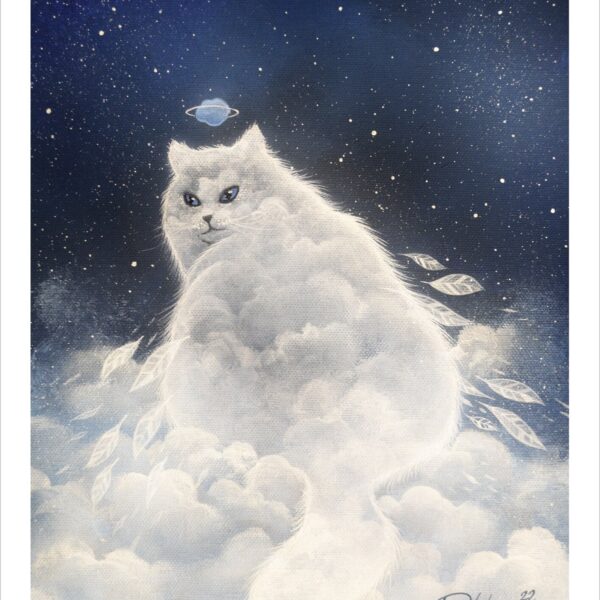 Sweet cloud cat - ethereal feline cloud print by Raphaël Vavasseur