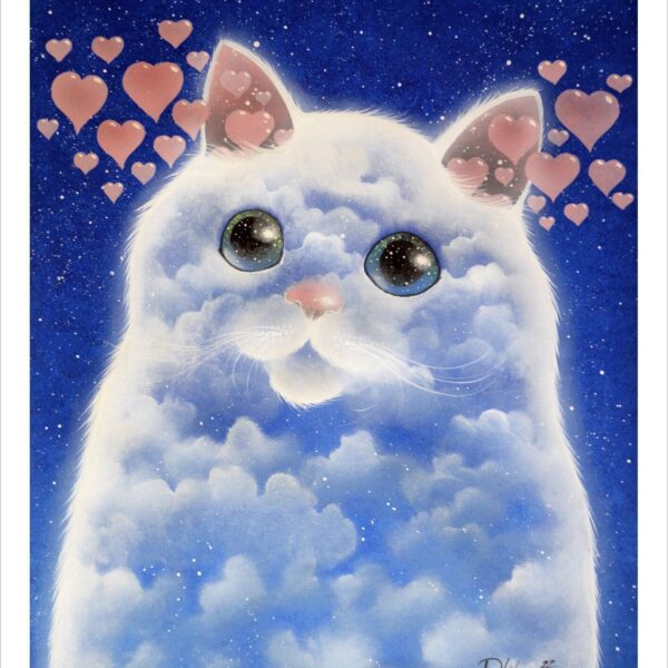 Eternal love - ethereal feline cloud print by Raphaël Vavasseur