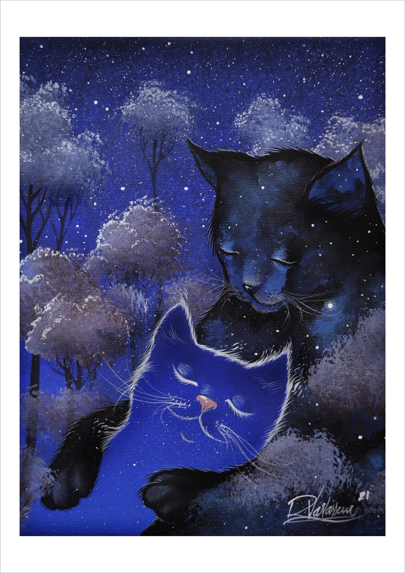 The sweet dream of the indigo cat