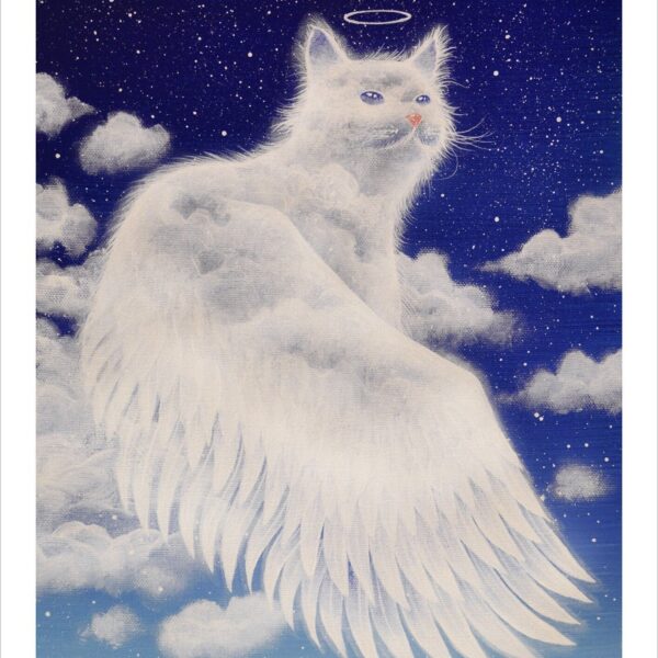 Angeloo - ethereal feline cloud print by Raphaël Vavasseur