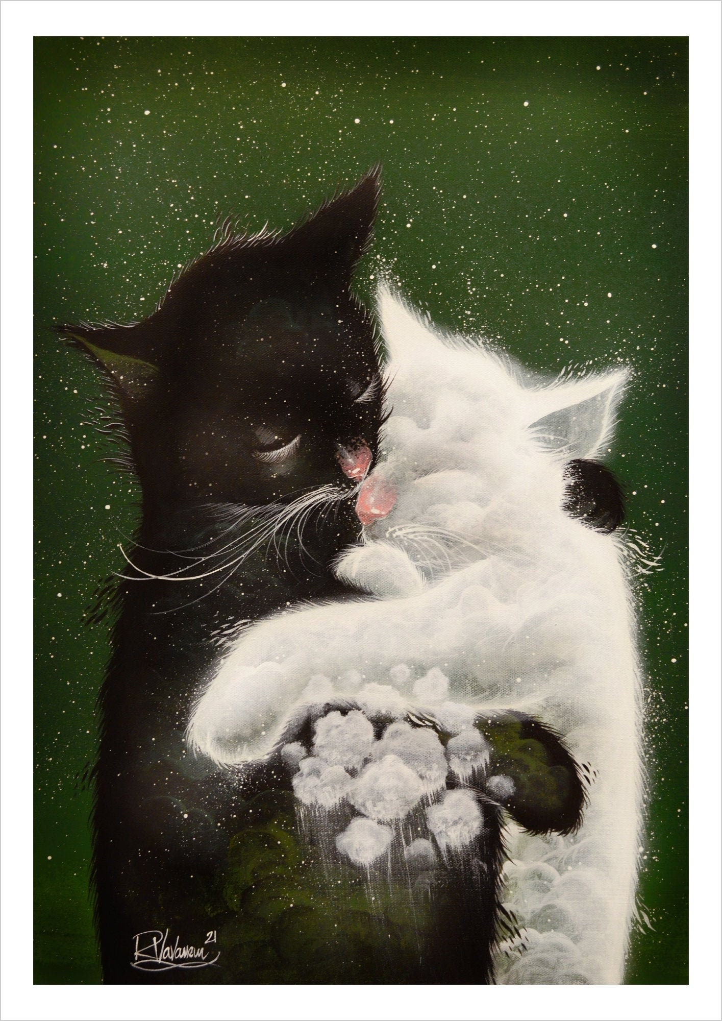 Microclimate of love - ethereal feline cloud print by Raphaël Vavasseur