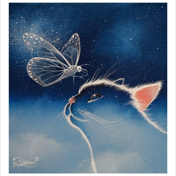 Cat life - ethereal feline cloud print by Raphaël Vavasseur