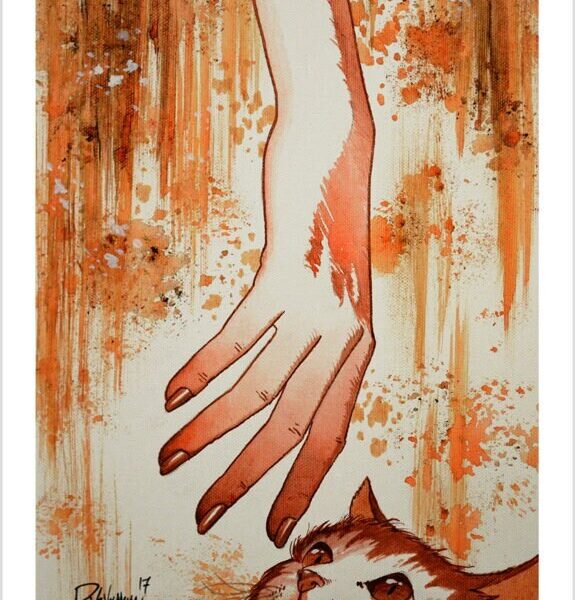 Cat contact - soft mystical cat print by Raphaël Vavasseur