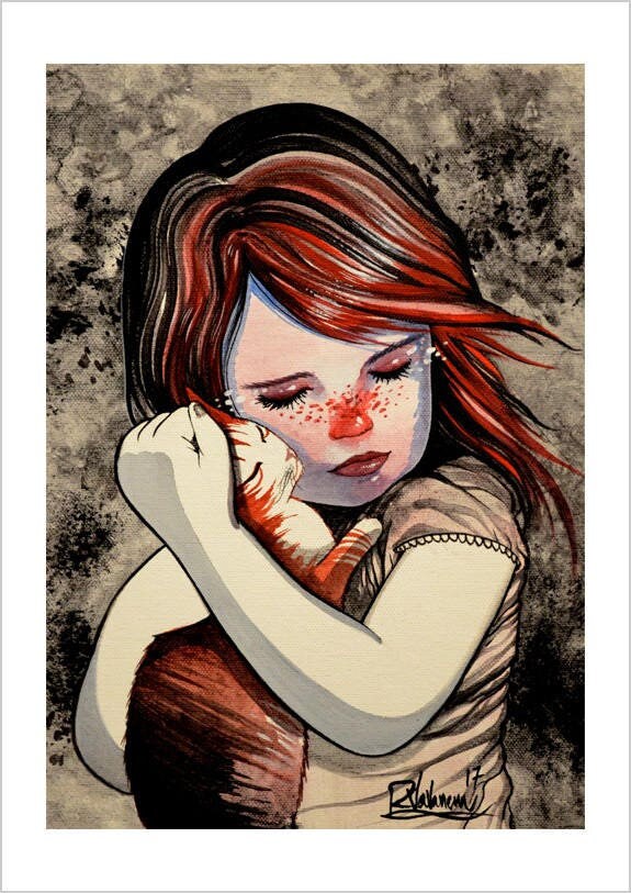 The little girl & the cat