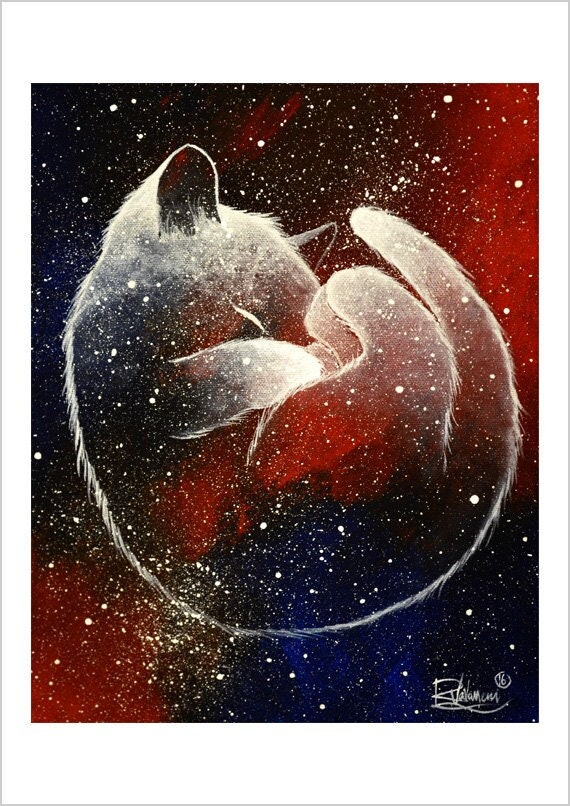 Galaxy cat - cosmic mystical cat print by Raphaël Vavasseur