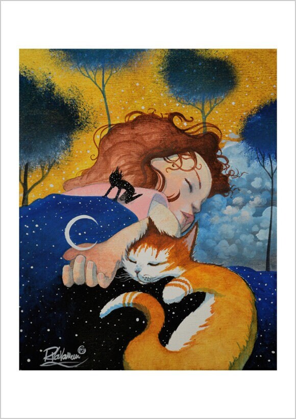 Cosmic Cat Art Prints — Interstellar Feline Works by French Artist Raphaël Vavasseur
