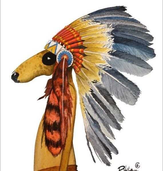 Little big bull terrier - mystical cat art print by Raphaël Vavasseur