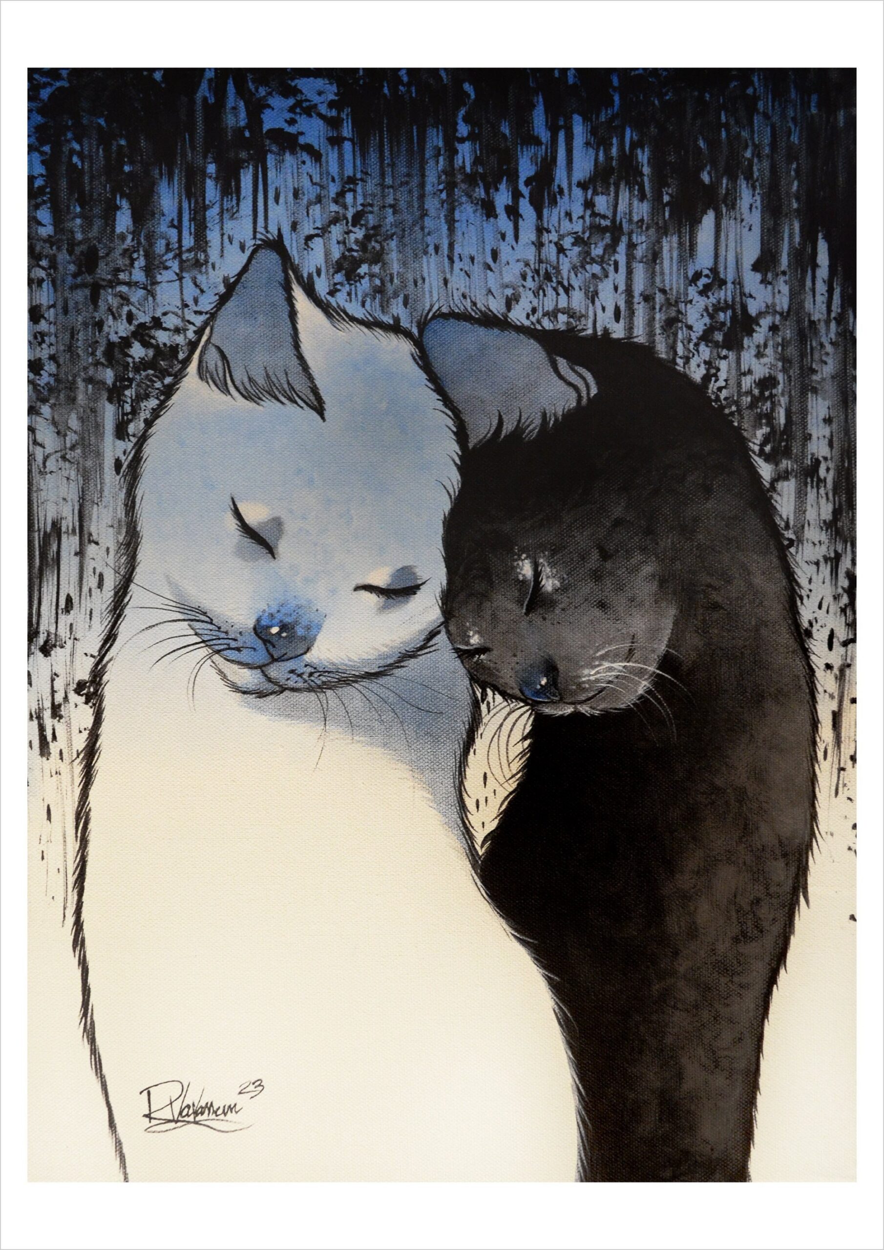 United - magical feline art print by Raphaël Vavasseur