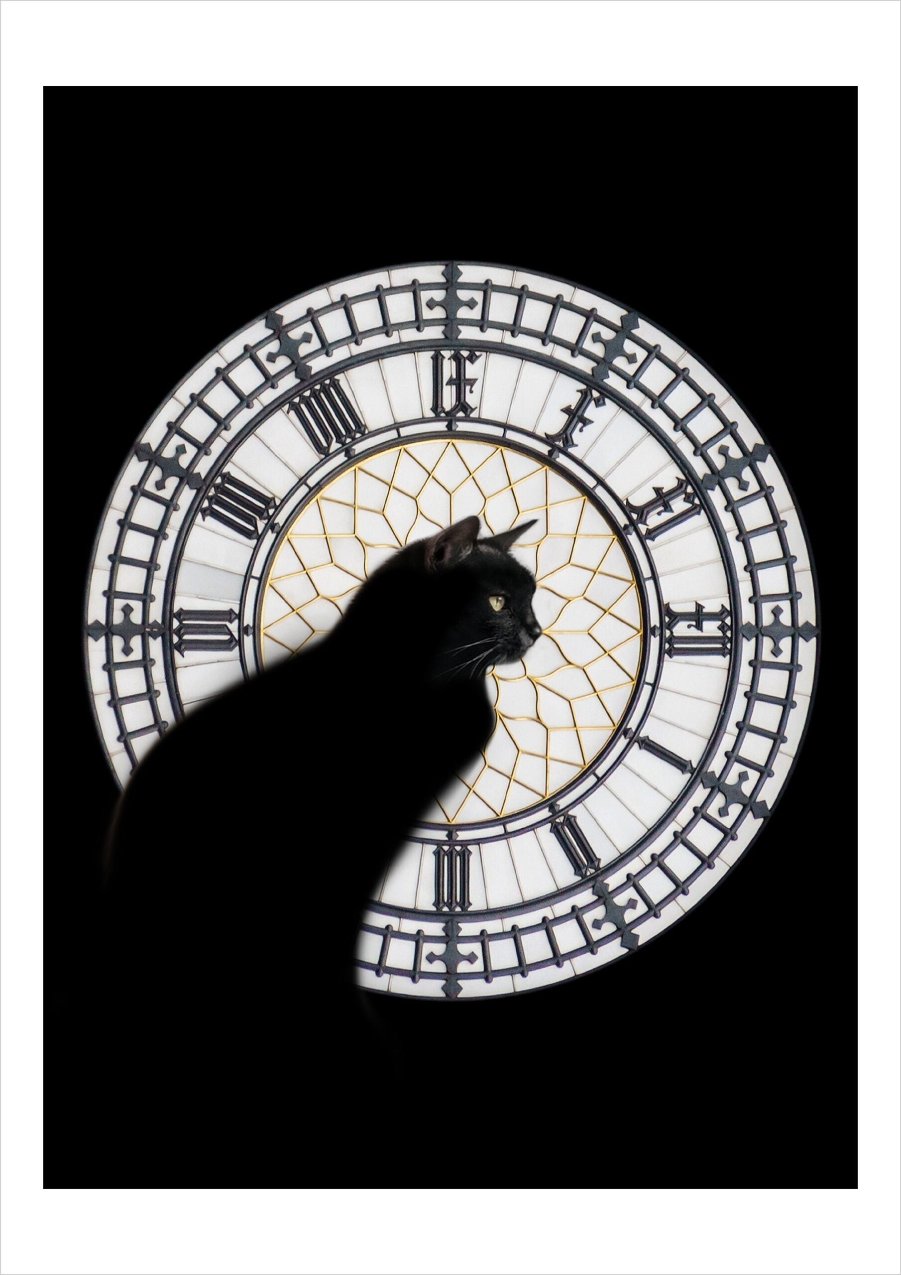 Cat time - digital cat art print by Raphaël Vavasseur