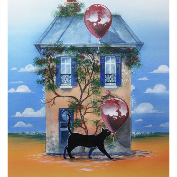 Cat house - ethereal feline cloud print by Raphaël Vavasseur