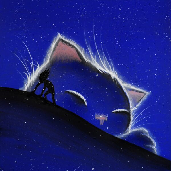 Cat's sandman - original celestial cat artwork by Raphaël Vavasseur