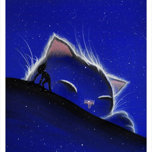 Cat's sandman cat - mystical cat cloud art print by Raphaël Vavasseur